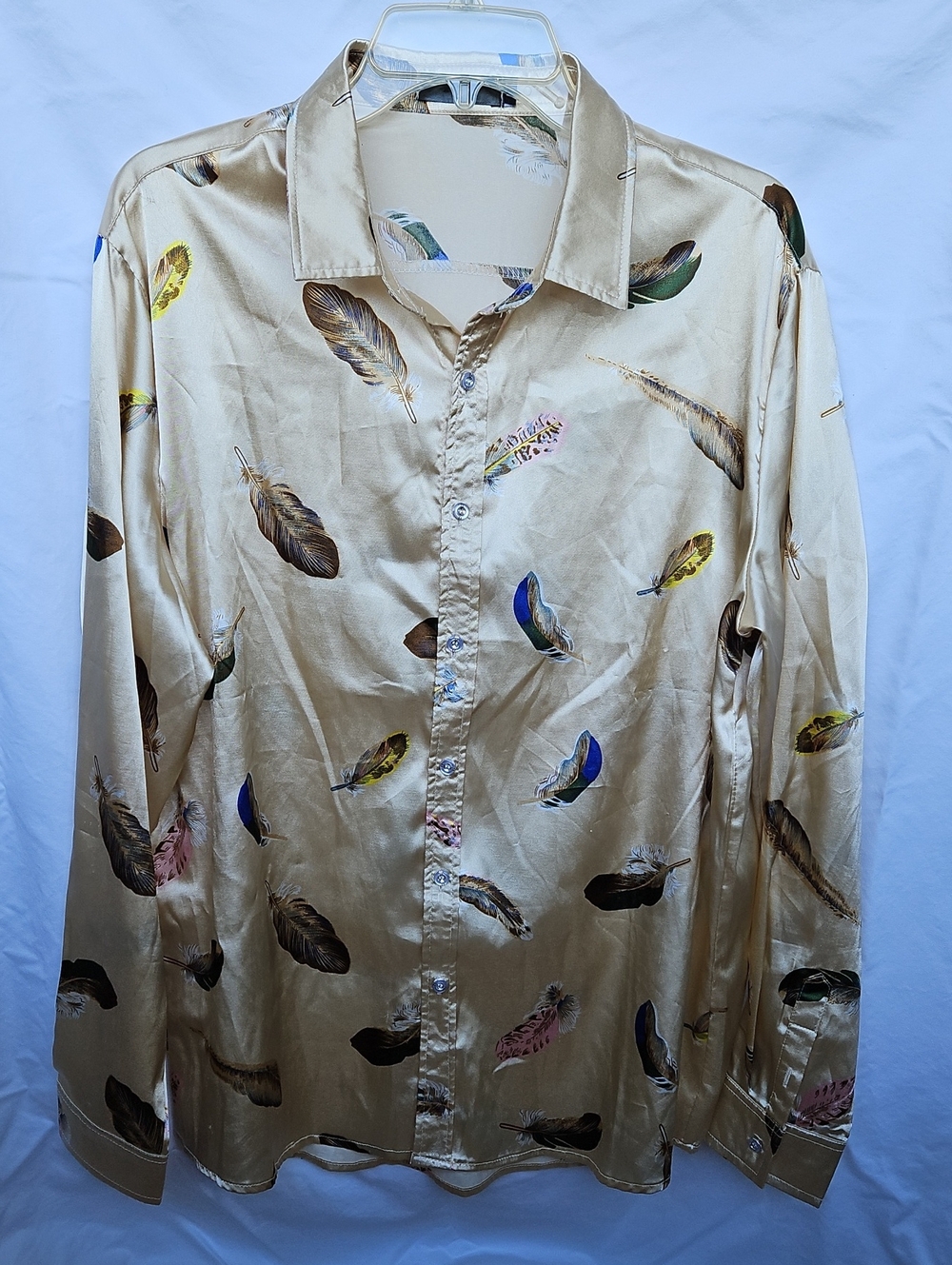 Satin Feather Shirt L